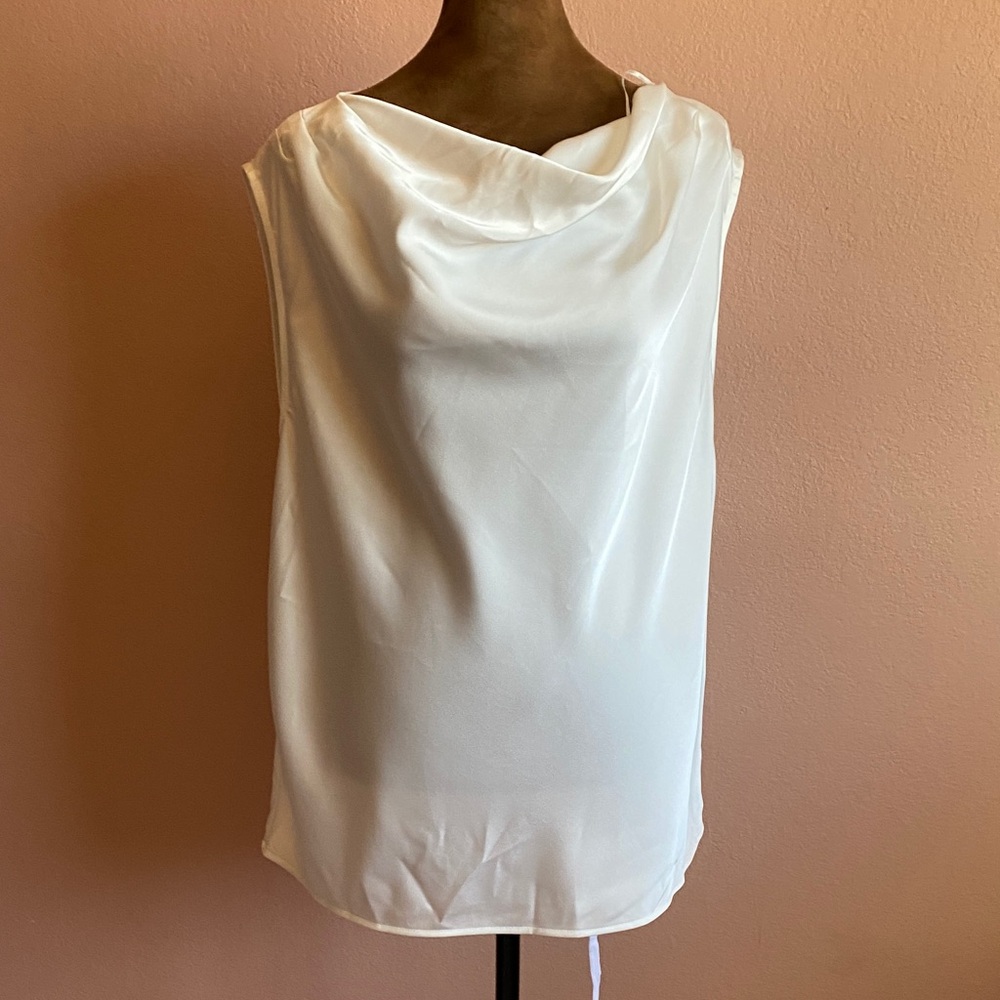 Halogen White Draped Women's Blouse